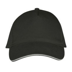 Czapka Z Daszkiem Z 5 Panelami Long Beach. Szare czapki z daszkiem SOL'S, bez wzorów, z bawełny. Za 32.99 zł.