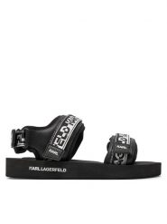 KARL LAGERFELD Sandały KL70511 Czarny. Czarne sandały KARL LAGERFELD, z materiału, bez zapięcia. Za 579.99 zł.