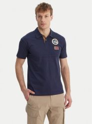 Napapijri Polo E-Reflect NP0A4H4B Granatowy Relaxed Fit. Niebieskie koszulki polo Napapijri, m, bez wzorów, z bawełny, bez kołnierzyka, bez ramiączek. Za 529.99 zł.
