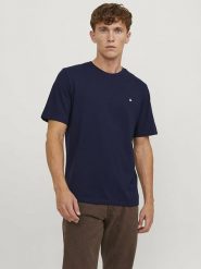 Jack & Jones Koszulka "Paulos" w kolorze granatowym rozmiar: M. Niebieskie bezrękawniki Jack & Jones, m, bez wzorów, z bawełny, bez kołnierzyka, bez ramiączek. Za 46.95 zł.