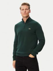 Lacoste Sweter AH1980 Zielony ciemny Classic Fit. Zielone swetry rozpinane LACOSTE, m, bez wzorów, z bawełny, bez kołnierzyka, bez ramiączek. Za 664.99 zł.