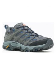 Merrell Skórzane buty trekkingowe "Moab 3" w kolorze szaro-niebieskim rozmiar: 42. Niebieskie buty trekkingowe Merrell, bez wzorów, z gore-texu, bez zapięcia. Za 379.95 zł.