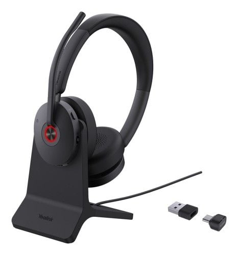 Słuchawki Yealink BH74 + Stand UC USB-C/A USB Type-C / USB Type-A Bluetooth Podstawka do ładowania Czarne (1208684). Czarne słuchawki bezprzewodowe yealink. Za 586.99 zł.