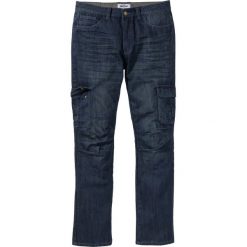Dżinsy bojówki Regular Fit Straight bonprix ciemnoniebieski. Niebieskie joggery i bojówki marki bonprix. Za 59.99 zł.