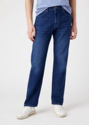 WRANGLER MĘSKIE SPODNIE JEANSOWE WRANGLER FRONTIER DANCING WATER W16VJX20C 112323486, W34 L30. Niebieskie spodnie materiałowe Wrangler, na co dzień, l, bez wzorów, z bawełny, casualowe. Za 249.99 zł.