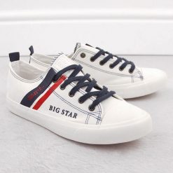 Trampki niskie męskie tekstylne białe Big Star LL174005. Białe trampki BIG STAR, m, bez wzorów, bez zapięcia. Za 94.50 zł.