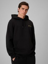 4F Bluza dresowa regular z kapturem męska 4F x Robert Lewandowski - czarna XXL. Czarne bluzy z kapturem 4F, m, bez wzorów, z bawełny, z kapturem. Za 249.99 zł.