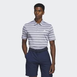 Two-Color Striped Polo Shirt. Białe koszulki polo Adidas, m, bez wzorów, z materiału, bez kołnierzyka, bez ramiączek, na golfa. Za 211.15 zł.