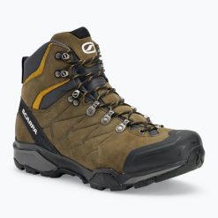 Buty trekkingowe męskie SCARPA ZG Trek GTX cypress/sulphur. Zielone buty turystyczne Scarpa, bez wzorów, bez zapięcia, trekkingowe. Za 829.99 zł.