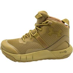 Buty turystyczne męskie, Under Armour Micro G Valsetz Mid. Brązowe buty turystyczne Under Armour, bez wzorów, bez zapięcia. Za 459.99 zł.
