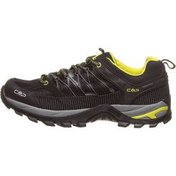 Buty trekkingowe w kolorze czarnym. Czarne buty trekkingowe CMP, bez wzorów, z materiału, bez zapięcia. W wyprzedaży za 214.95 zł.