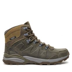 Trekkingi Jack Wolfskin. Brązowe botki sznurowane Jack Wolfskin, bez wzorów, bez obcasa, bez zapięcia. Za 799.99 zł.