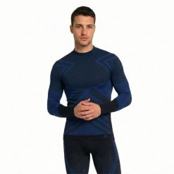 Koszulka termoaktywna męska Risalti Energy High Neck. Niebieskie bielizna termoaktywna Aulp, m, bez wzorów, bez ramiączek. W wyprzedaży za 119.99 zł.