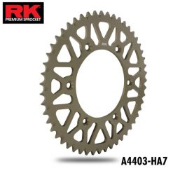 Koło łańcuchowe RK 520 48z aluminiowe twardo anodowane. Niebieskie koszulki polo ARK, bez wzorów, z materiału, bez kołnierzyka, bez ramiączek. Za 324.95 zł.