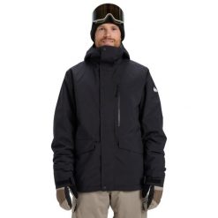 Kurtka do sportów zimowych techniczna dla Mężczyzn MISSION SOLID. Czarne kurtki narciarskie i snowboardowe Quiksilver, m, bez wzorów, narciarskie. Za 1,019.99 zł.