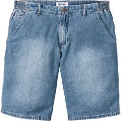 Bermudy dżinsowe Loose Fit z elastycznymi wstawkami po bokach w talii bonprix jasnoniebieski. Jeansy marki Under Armour. Za 37.99 zł.