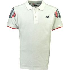 Koszulka polo w kolorze białym. Białe koszulki polo sportowe marki Stone Goose, bez wzorów, z bawełny, bez kołnierzyka, bez ramiączek. W wyprzedaży za 98.95 zł.