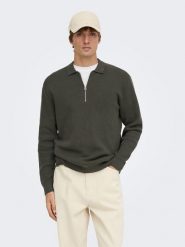 ONLY & SONS Sweter "Phil" w kolorze szarym rozmiar: XXL. Szare swetry nierozpinane Only & Sons, xxl, bez wzorów, prążkowane, bez kołnierzyka, bez ramiączek. Za 184.95 zł.