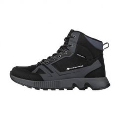 Buty do chodzenia męskie Alpine Pro Mulhacen. Czarne buty sportowe casual Alpine Pro, bez wzorów, z materiału, za kostkę, bez zapięcia. Za 466.00 zł.