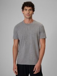 4F Koszulka treningowa szybkoschnąca męska - szara XL. Szare t-shirty sportowe 4F, bez wzorów, z dzianiny, bez ramiączek, na fitness i siłownię. Za 99.99 zł.