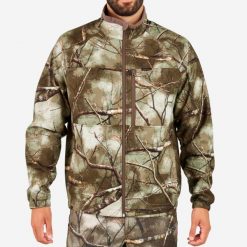 Polar myśliwski Solognac 500 treemetic. Brązowe bluzy z polaru SOLOGNAC, l, bez wzorów, z materiału, bez kaptura. Za 149.99 zł.