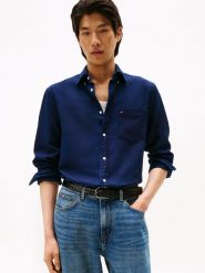Tommy Hilfiger koszula casual Mężczyźni Regular Fit Bawełna niebieski, M. Niebieskie koszule Tommy Hilfiger, m, bez wzorów, z bawełny, bez kołnierzyka, bez ramiączek. Za 279.95 zł.