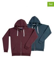 The Time of Bocha Bluzy (2 szt.) w kolorze błękitno-fioletowym rozmiar: L. Niebieskie swetry rozpinane The Time of Bocha, l, bez wzorów, z bawełny, bez kołnierzyka, bez ramiączek. Za 187.07 zł.