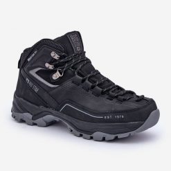 Buty Trekkingowe Męskie Big Star OO174341 Czarne. Czarne trekkingi bez wzorów, bez zapięcia. Za 398.92 zł.