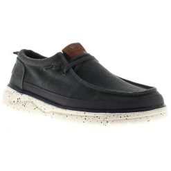 Buty półbuty mokasyny męskie Wrangler Makena Stone. Czarne eleganckie półbuty Wrangler, bez wzorów, bez obcasa, bez zapięcia. Za 199.00 zł.