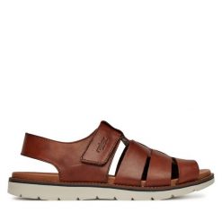Sandały Rieker. Brązowe sandały Rieker, bez zapięcia. Za 419.99 zł.