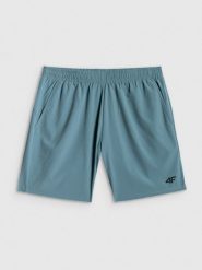 4F Spodenki treningowe szybkoschnące męskie - turkusowe L. Niebieskie krótkie spodenki sportowe 4F, l, bez wzorów, z dzianiny. Za 99.99 zł.