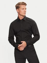 Boss Koszula H-Hank Party 50527623 Czarny Slim Fit. Czarne koszule Boss, m, bez wzorów, z bawełny, bez kołnierzyka, bez ramiączek. Za 419.99 zł.