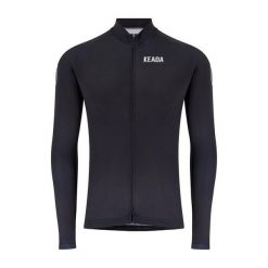 Męska koszulka kolarska z długim rękawem – Czarna. Czarne bluzy KEADA SPORTS, m, bez wzorów, bez kaptura. Za 332.00 zł.