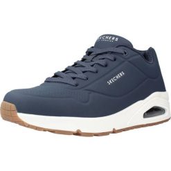 Buty SKECHERS UNO - STAND ON AIR Niebieski. Niebieskie buty sportowe casual Skechers, bez wzorów, z materiału, bez zapięcia. Za 365.00 zł.