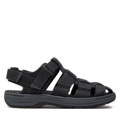Sandały Clarks. Czarne sandały Clarks, bez zapięcia. Za 459.99 zł.