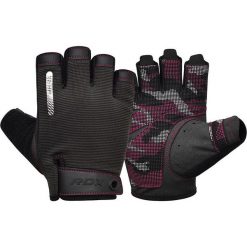 Rękawiczki gimnastyczne T2 - Half Finger - Różowy – M. Czarne rękawiczki RDX SPORTS, bez wzorów, z bawełny. Za 94.99 zł.