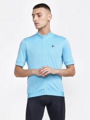 Craft Koszulka kolarska "CORE Essence" w kolorze błękitnym rozmiar: L. Niebieskie t-shirty sportowe Craft, bez wzorów, bez ramiączek, rowerowe. Za 117.99 zł.