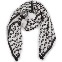 Chusta KARL LAGERFELD - 91KW3307 White. Białe szaliki KARL LAGERFELD, bez wzorów, z bawełny. W wyprzedaży za 299.00 zł.