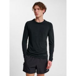 Dżersej z długim rękawem Hummel Hiit. Czarne bluzki z długim rękawem Hummel, bez wzorów, z dżerseju, bez kołnierzyka, bez ramiączek. Za 223.50 zł.