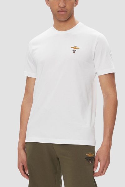 AERONAUTICA MILITARE Biały bawełniany męski t-shirt, Rozmiar 3XL. Białe t-shirty Aeronautica Militare, l, bez wzorów, z bawełny, bez kołnierzyka, bez ramiączek. W wyprzedaży za 178.99 zł.