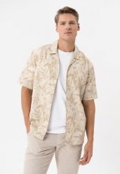 Koszula z wzorem, Comfort Fit, C-STIM. Brązowe koszule Volcano, na lato, m, bez wzorów, z materiału, bez kołnierzyka, bez ramiączek. Za 109.99 zł.