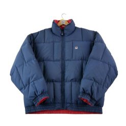 Second life - Męskie kurtka puchowa z możliwością odwrócenia - Stan dobry. Niebieskie kurtki Fila, m, bez wzorów, z puchu, bez kaptura. Za 148.01 zł.