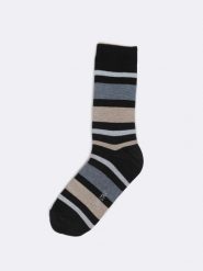 Skarpety bawełniane męskie w kolorowe paski czarne Ismaelo 906. Czarne skarpety BIG STAR, bez wzorów, z bawełny. Za 19.99 zł.