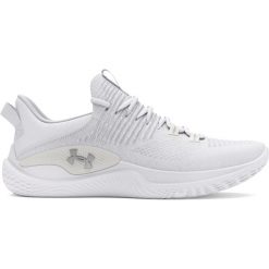 Buty do crossfitu Under Armour Flow Dynamic IntelliKnit. Białe buty do biegania Under Armour, bez wzorów, bez zapięcia, do biegania. W wyprzedaży za 439.90 zł.