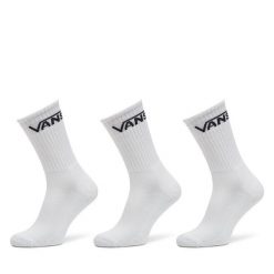 Zestaw 3 par wysokich skarpet męskich Vans. Białe skarpety Vans, bez wzorów. Za 89.99 zł.