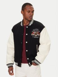 Guess Jeans Kurtka bomber M5BL1E WEI02 Czarny Regular Fit. Czarne kurtki Guess Jeans, m, z aplikacjami, z jeansu, bez kaptura. Za 517.30 zł.