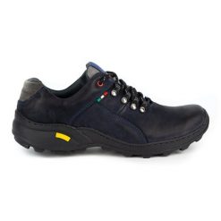 Olivier Męskie buty trekkingowe 296GT granatowe niebieskie. Niebieskie trekkingi bez wzorów, ze skóry, bez zapięcia. Za 319.69 zł.