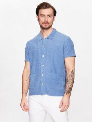 Oscar Jacobson Koszula 60206144 Niebieski Regular Fit. Niebieskie koszule Oscar Jacobson, l, bez wzorów, z bawełny, bez kołnierzyka, bez ramiączek. Za 689.99 zł.