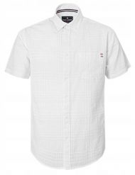 Weekendowa Koszula Męska, Taliowany Krój - Pako Jeans - Biała. Białe koszule Pako Jeans, l, bez wzorów, z bawełny, bez kołnierzyka, bez ramiączek. Za 179.00 zł.