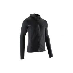 Kurtka do biegania męska RUN WARM+ czarna. Czarne kurtki KALENJI, m, bez wzorów, z elastanu, bez kaptura. Za 119.99 zł.